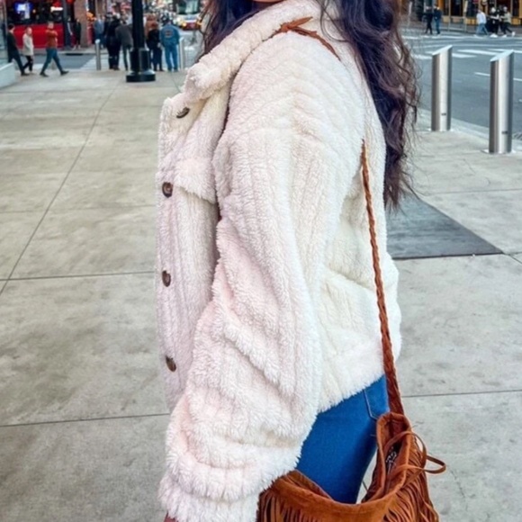 Cozy Teddy Button Down Oversized Jacket Coat - Picture 7 of 10